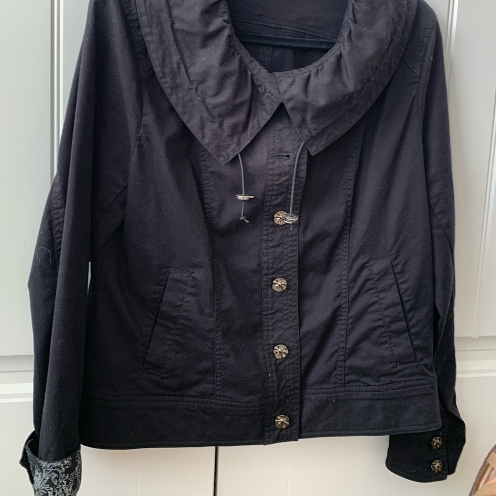 Tribal Black Utility Jacket with Collared Design and Matte Finish